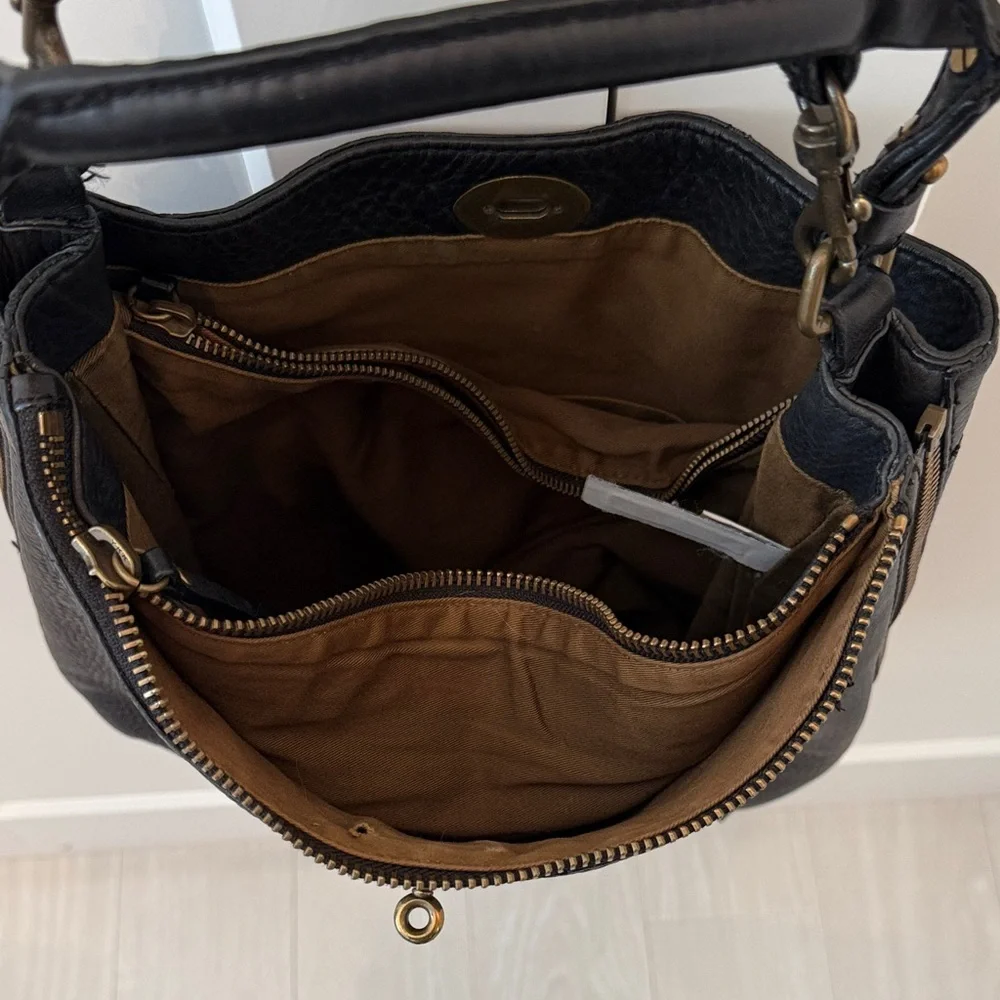 J. Crew Black 100% Leather Shoulder Hobo Bag - Classic Women's Handbag